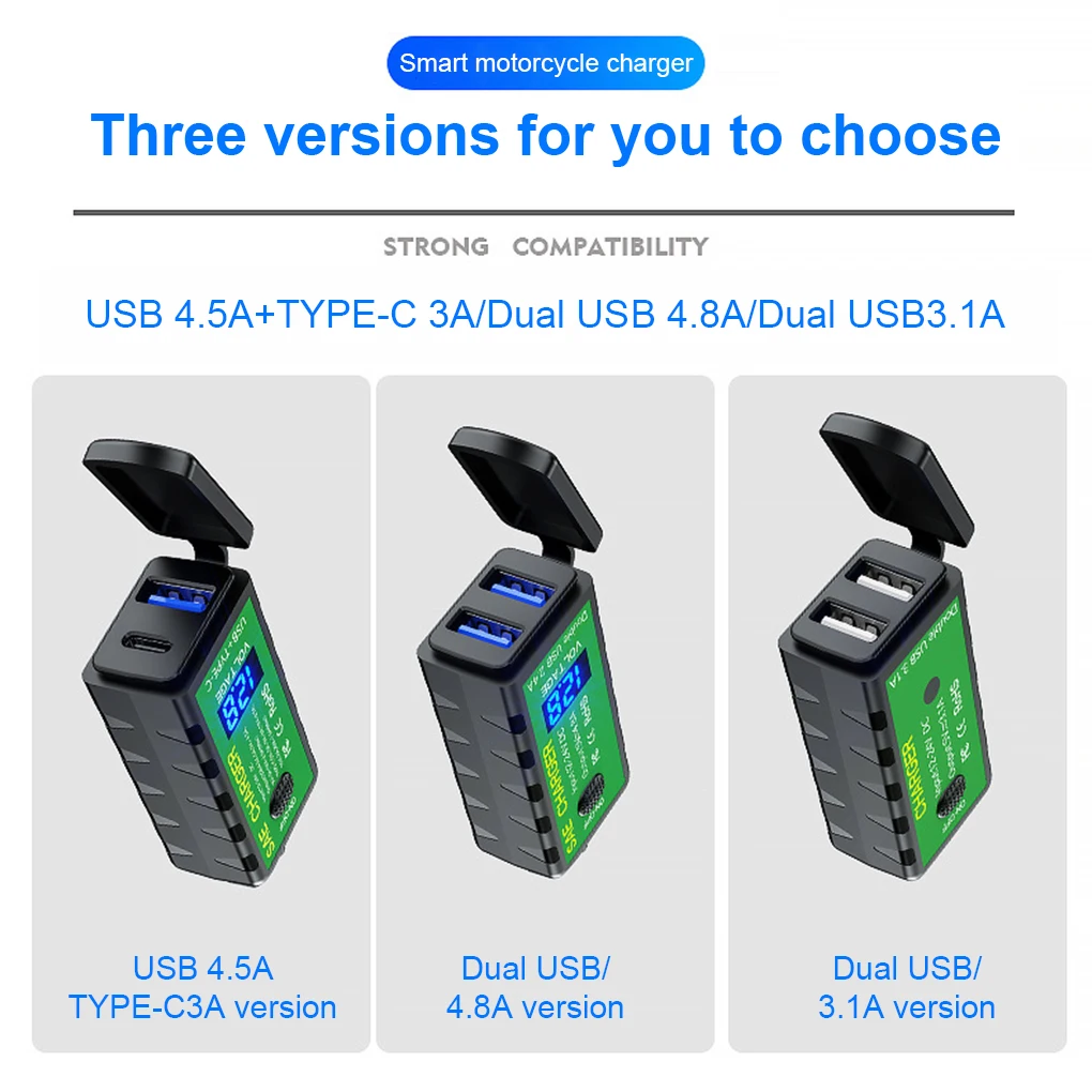 

Зарядное устройство для мотоцикла с двумя USB-портами