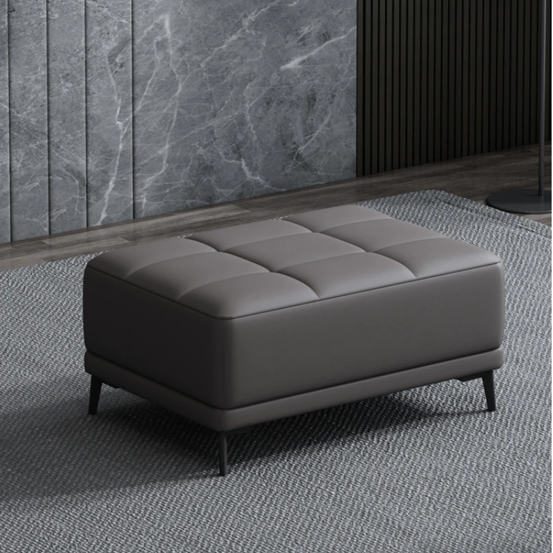Living room Leather Low stool lazy module sofa design puffs footstool Entrance Shoe bench modern soft ottoman End of bed