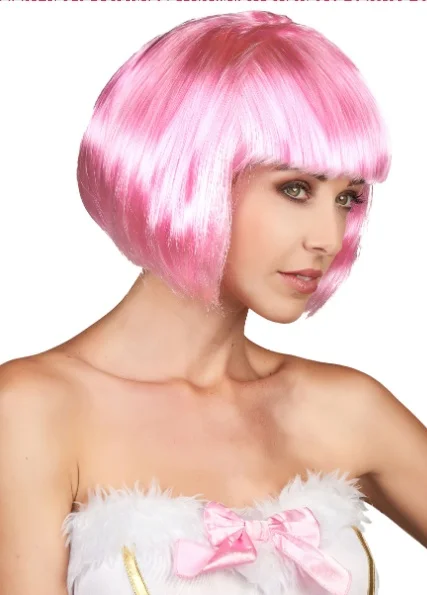 

Of Soft Pink Color Party Wig Stubby Hair Ergonomic Design Practical Products
