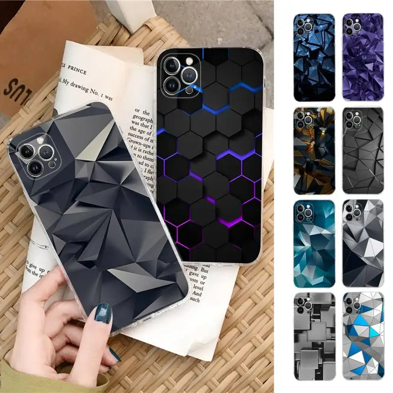 

Luxury Geometry Cool Phone Case Silicone Soft for iphone 14 13 12 11 Pro Mini XS MAX 8 7 6 Plus X XS XR Cover