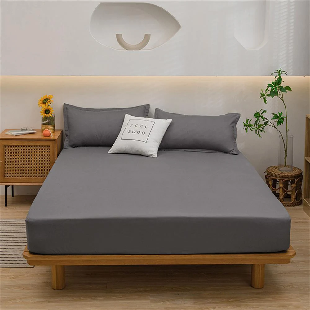 

Fitted Bed Sheet Soft and Thick Mattress Cover Adjustable Linens Protector Cover for Single Double King Queen Bed 90/180/200CM