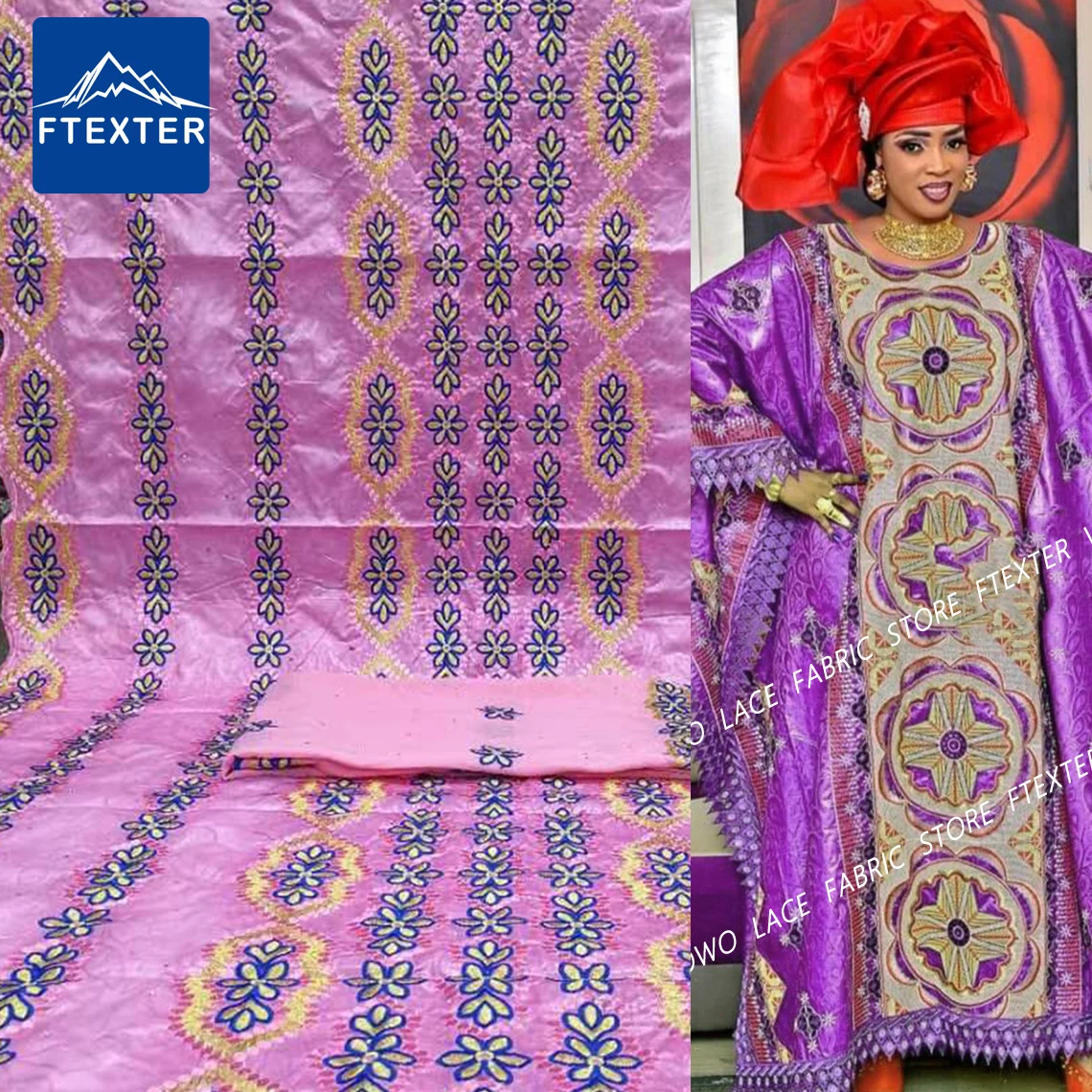 

Basin Riche 2022 Original With Scarf High Quality African Lace Fabric Brocade Basin Nigeria Wedding Party Dress Sewing Material