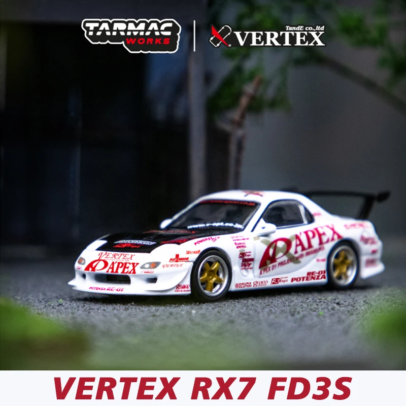 

Tarmac Works TW 1:64 VERTEX RX7 FD3S APEX D1 Drift Alloy Diorama Car Model Collection Miniature Carros Toys