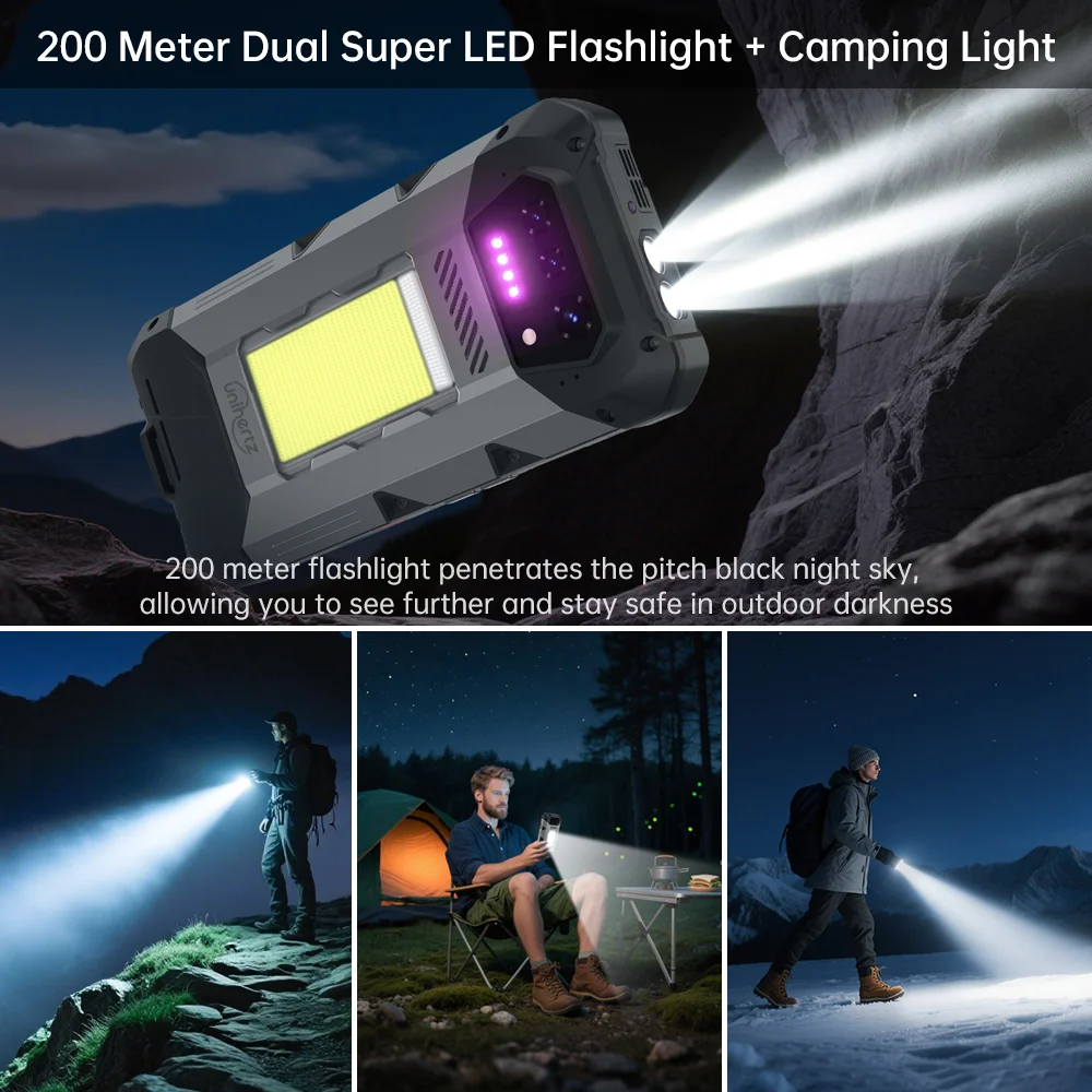 Фото Unihertz 8849 Hike Смартфон Android 14 с 200-метровым фонариком, светодиодным фонариком, 23800 мАч, 24 ГБ, 512 ГБ, двойной динамик Helio G200 IP68/IP69K 4G №2