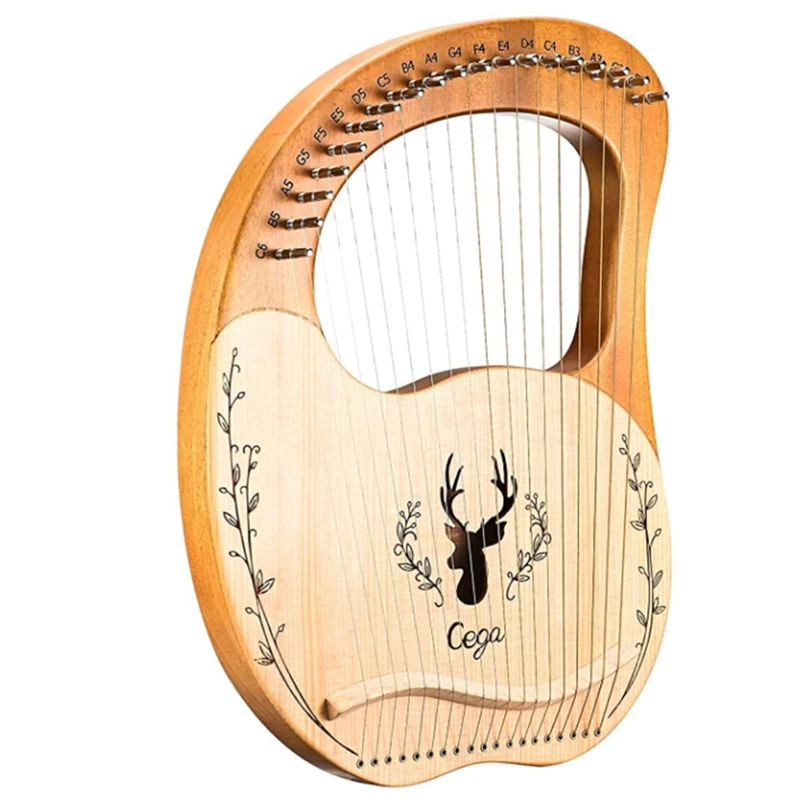 

Cega Lyre Harp, греческая скрипка, 19 струн, Деревянный инструмент Lyre, ручной Харп с ключом для настройки, для начинающих любителей музыки и т. д.