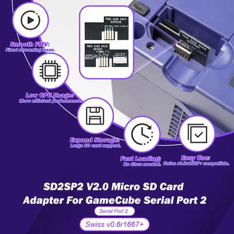 Адаптер SD-карты SD2SP2 V2.0 TF для Gamecube Serial Port 2,ładowarka Sdloader Smooth Fmv без Lag Низкое использование процессора
