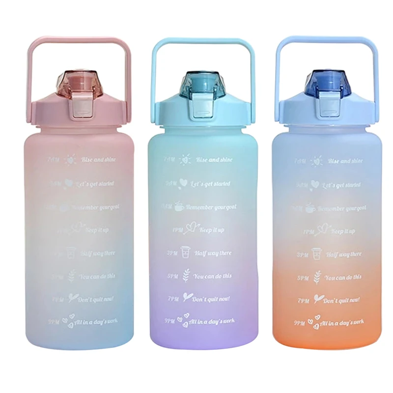 

2L Water Bottle with Straw Outdoor Sports Portable Creative Large-Capacity Fitness Jugs Leak-Proof Drinking Bottle Girls Adult
