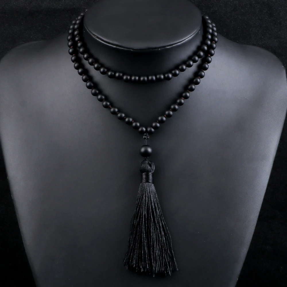 Женское Ожерелье из натурального камня тигрового глаза 6 мм 108 бусин ожерелья с