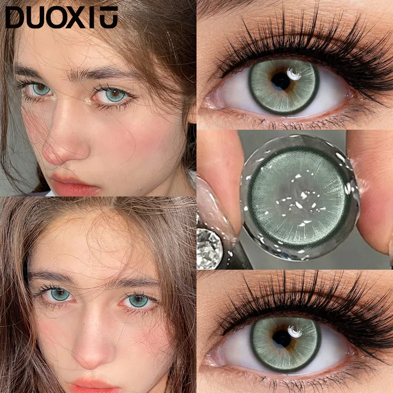 DUOXIU 1 пара корейские цветные контактные линзы для глаз зеленые натуральные серые