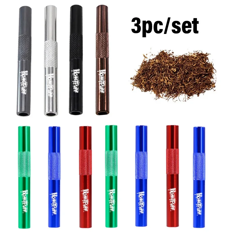 

GORDON 3/1psc Multifunctional metal snuff pipe straight snuff dispenser pipe cigarette smoking metal pipe smoke pipe