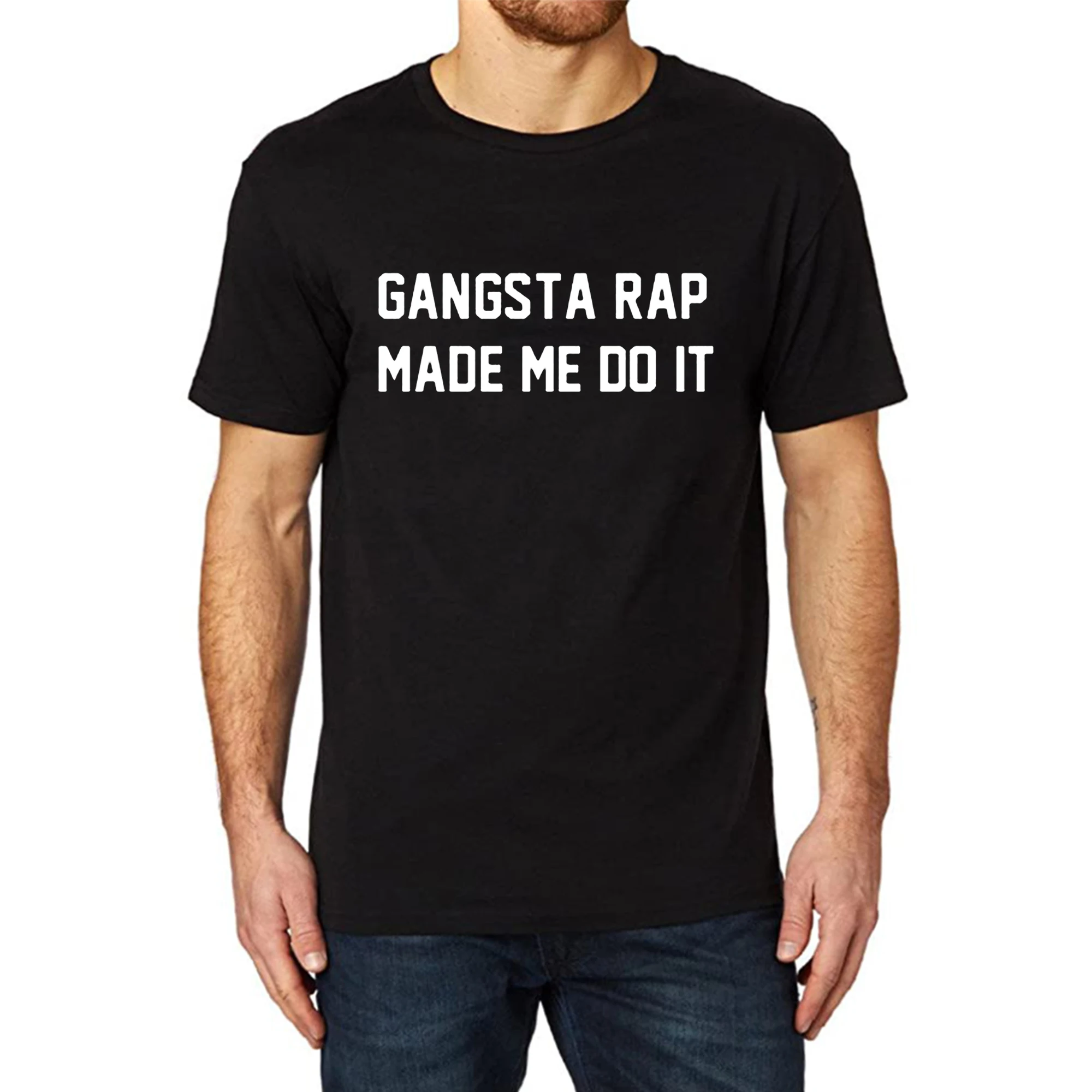 

Lyprerazy Men's Gangsta Rap Made Me Do It Funny Printed T-Shirt