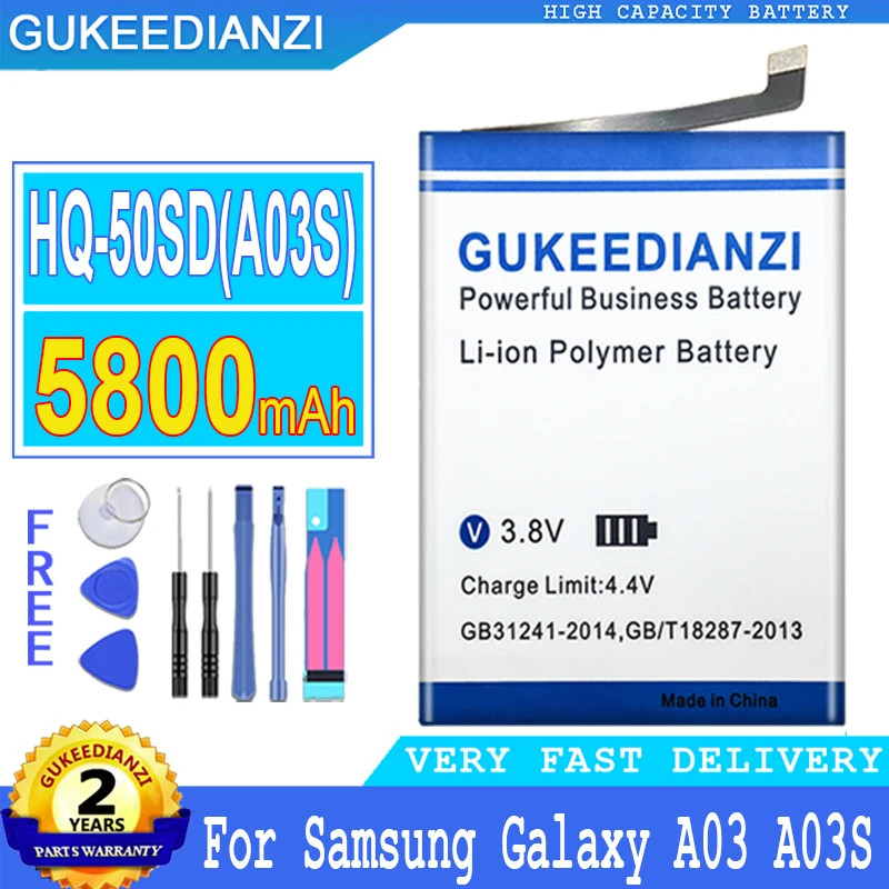 Батарея GUKEEDIANZI HQ-50SD (A03S) HQ-50S (A02S) 5800mAh для Samsung Galaxy A03 A03S/для Samsung A02S M02S M025 F02s Batteria