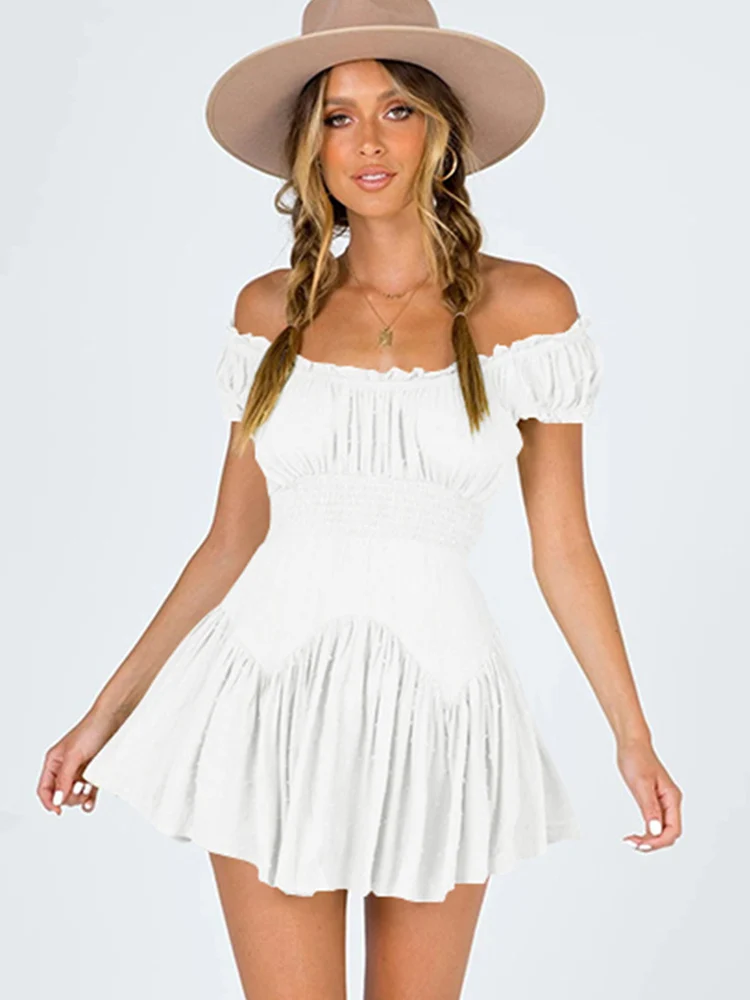 

Chicheca White Polka Dots Tiered Short Tank Dress Fashion Beach Casual Summer New Holiday Solid Vestidos De Mujer 2023 Robe