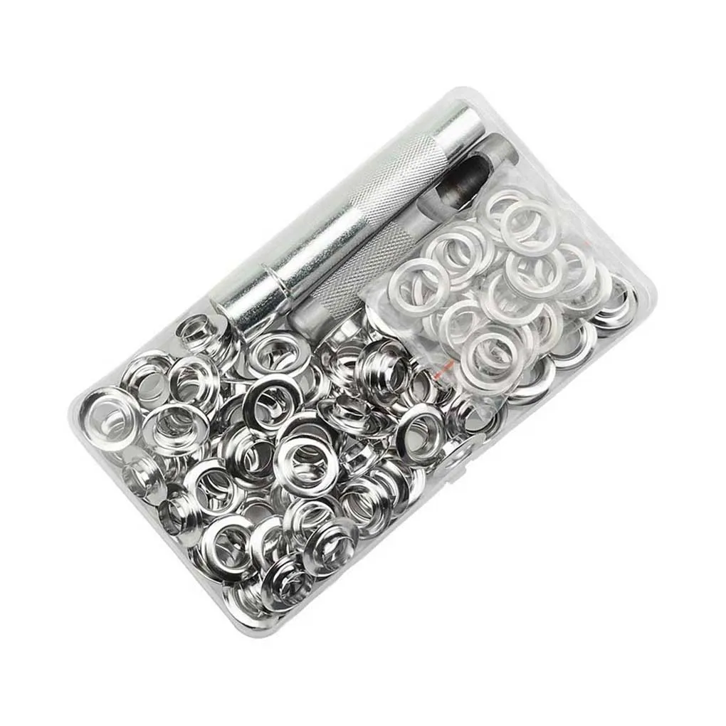 

100 Pieces Set Tent Clothes Tarp 12mm Grommet Eyelet DIY Crafting Handicraft