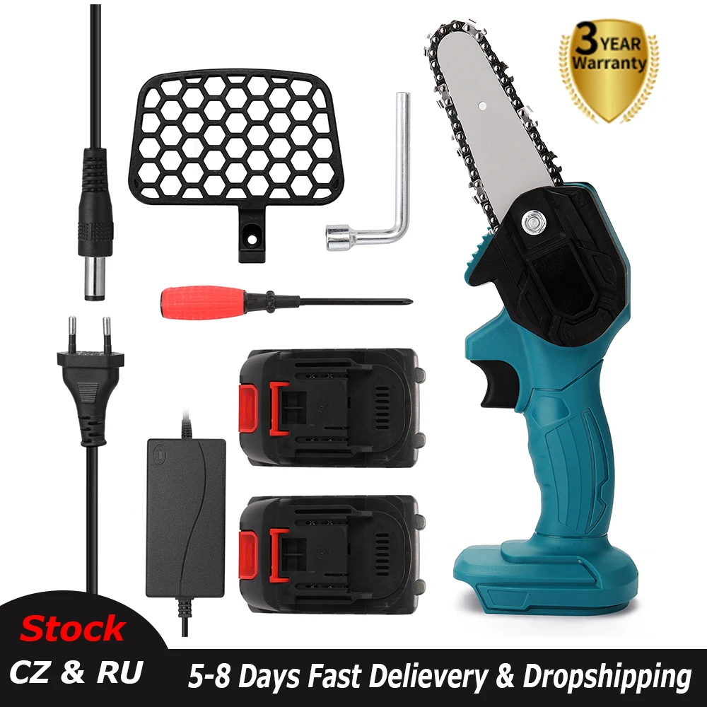 

21V Portable Mini Electric Pruning Saw Rechargeable chainsaws Wood Spliting Chainsaw Woodworking Tool for Orchard Branch Clip