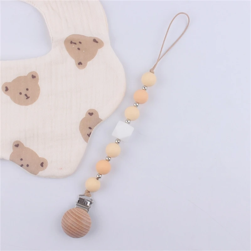 

Силиконовые бусины ручной работы, ремешок-цепочка для соски, безопасная цепочка для прорезывания зубов, детский прорезыватель