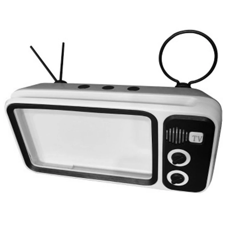 

New Retro TV Mobile Phone Holder Stand For Smartphone Bracket With Wireless Bluetooth Speaker