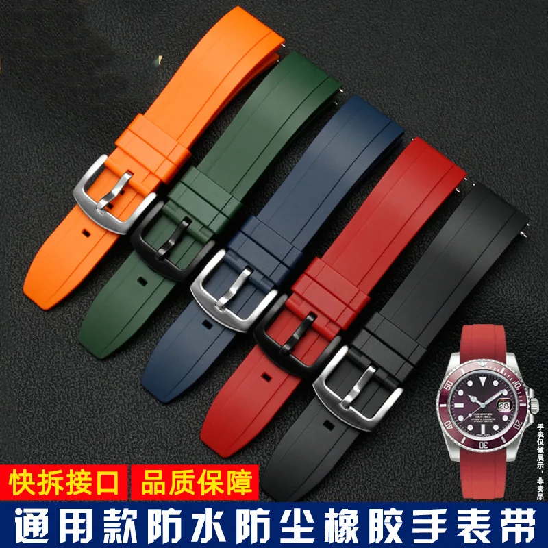 

Fluororubber strap 20 22 24mm men's Silicone suitable for Omega Tissot Longines Rolex Seiko Wanguo strap