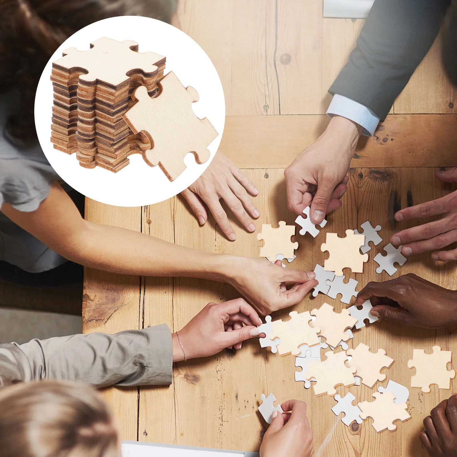 100 шт. DIY строительные блоки головоломки деревянные поделки пустые пазлы детские