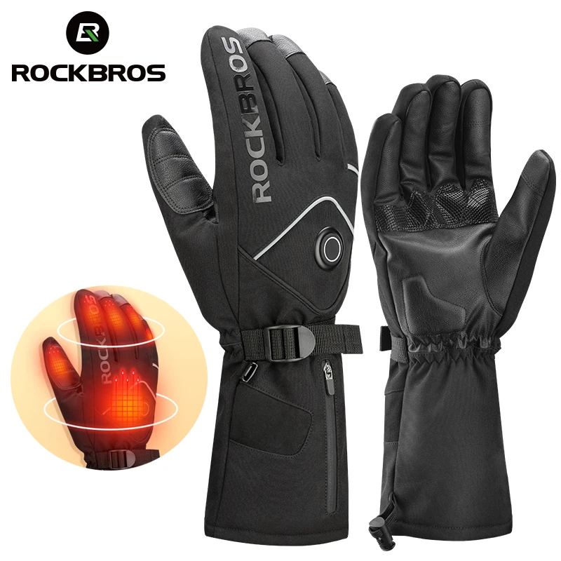 Водонепроницаемые перчатки ROCKBROS с сенсорным подогревом