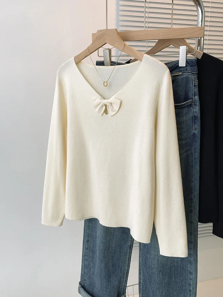 Женский трикотажный свитер с длинным рукавом размеры до 3XL