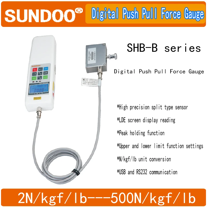 Цифровой двухтактный датчик силы SHB-B 2 Н/кг/кг/фунт---500 Н/кг/фунт Внешний вставки и