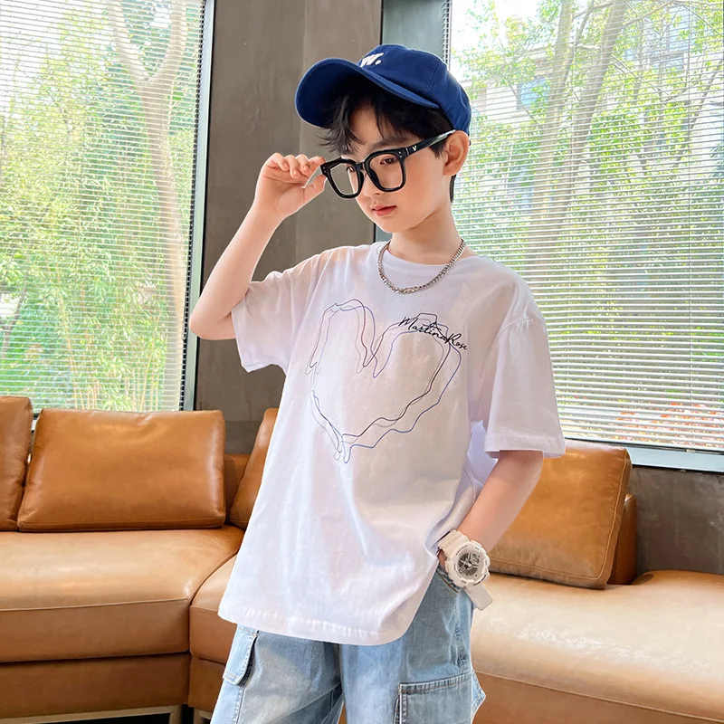 

Футболка хлопковая с коротким рукавом для мальчиков 4-14 лет