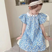 summer girls dresses country style embroidery doll collar fly sleeve korean fashion floral dress girls party princess dress 1 6y