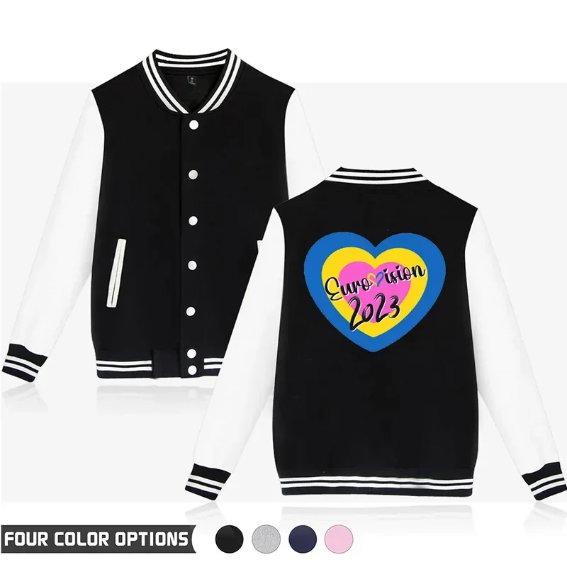 Бейсбольная куртка Eurovision Merch с V-образным вырезом женская зимняя уличная одежда в