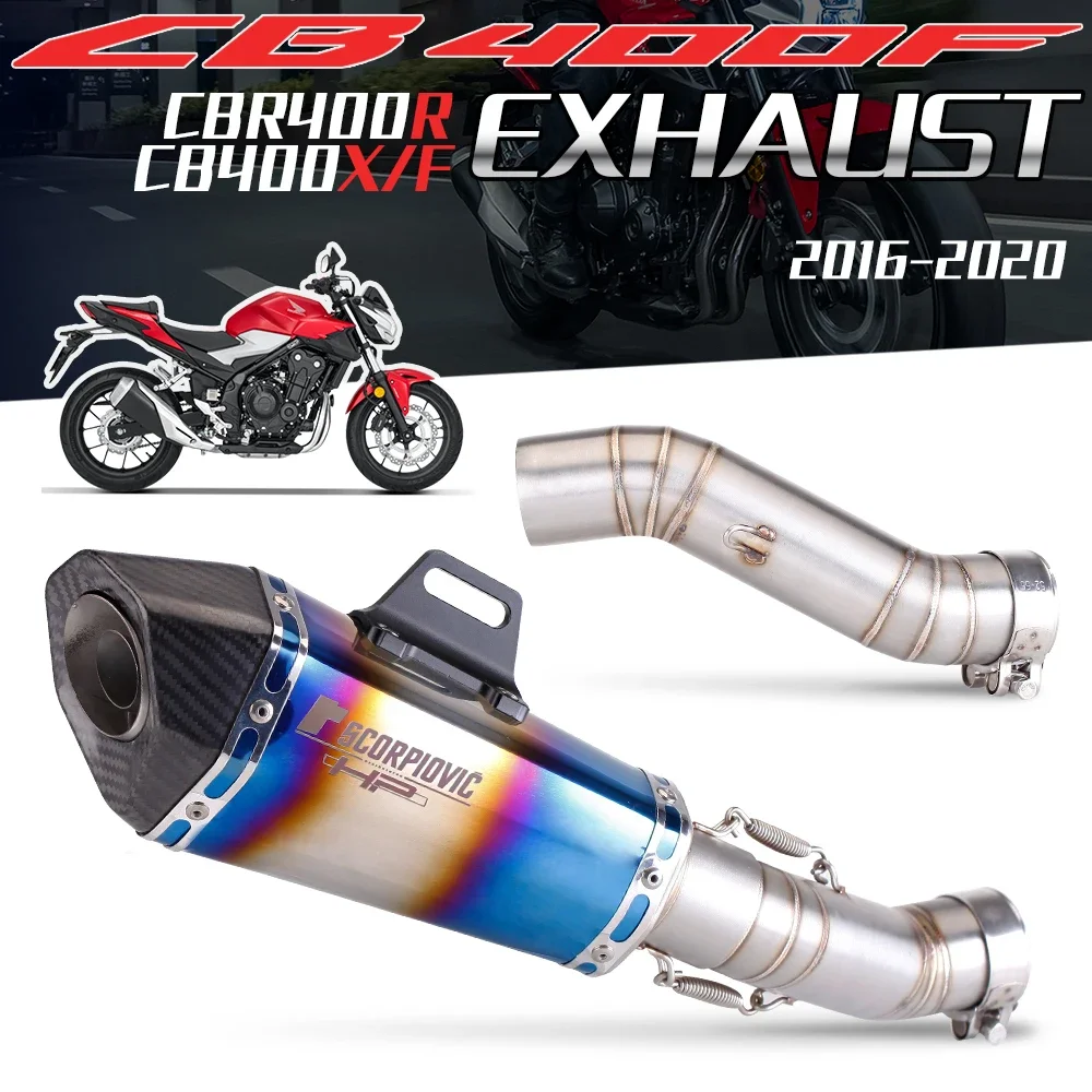 Motorcycle Exhaust Contact Middle Mid Pipe Connector For HONDA 2016 2017 2018 2020 CB400F CB400X CBR400R Systems