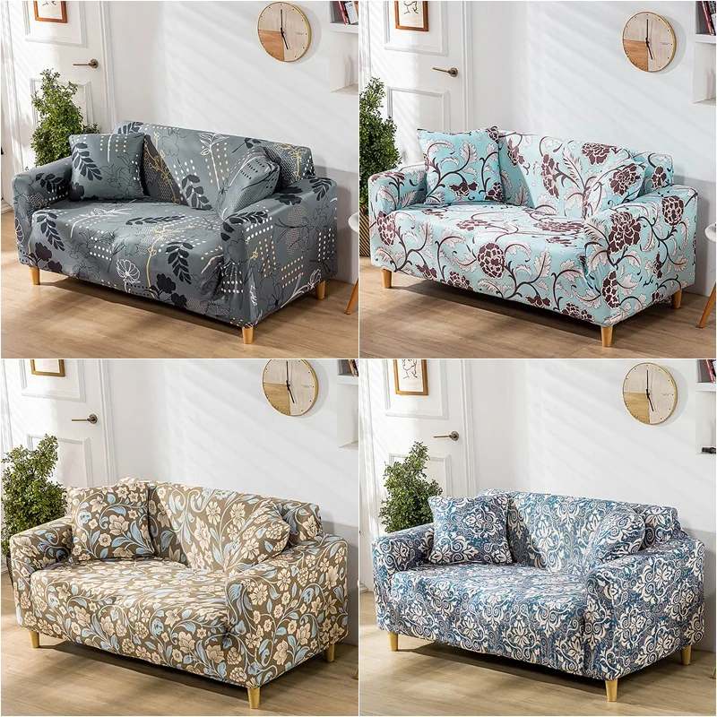 

1/2/3/4 Seater Sofa Covers For Living Room Stretch Floral Sofa Armchair Slipcovers Elastic L Shape Corner Sofas Couch Cover