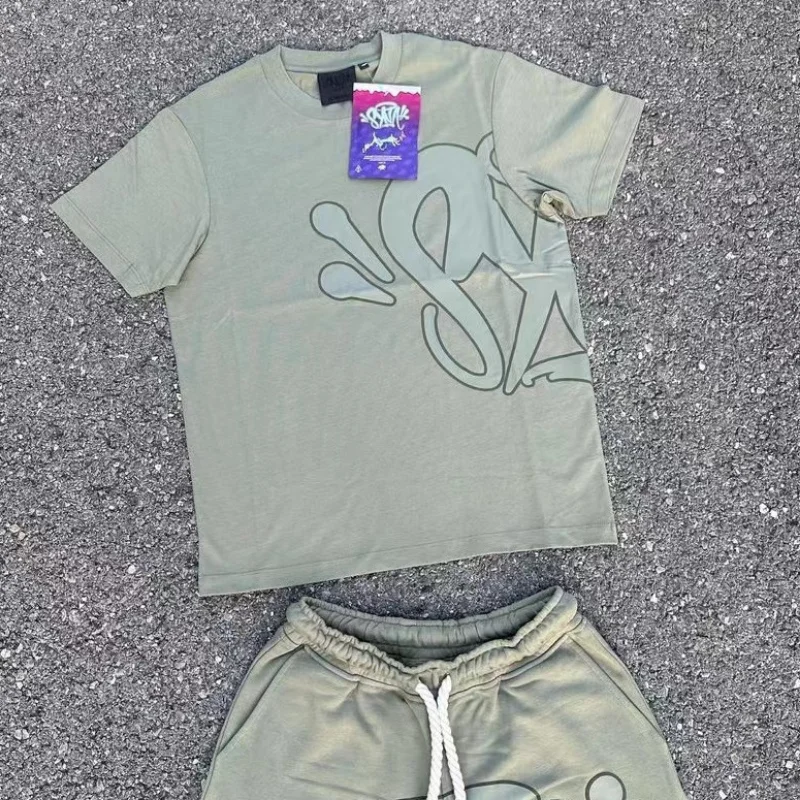 Cotton Short Sleeved Shorts Suit Men Women American Tide Ins Summer Casual Sports Two Piece Y2k Street Style Handsome Versatile