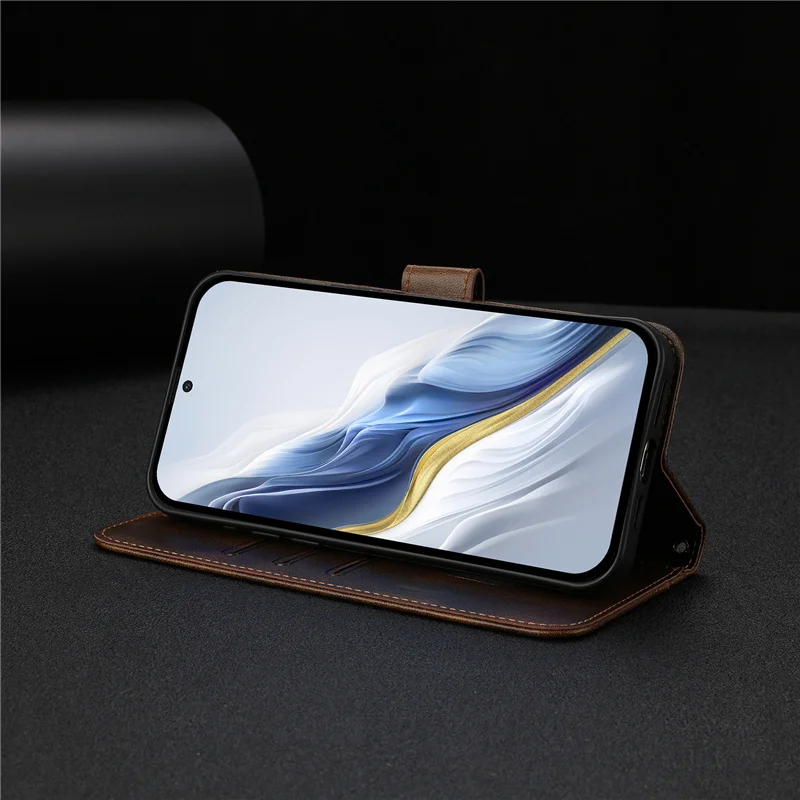 Фото Магнитный чехол-бумажник из кожи для BLU Bold N4: чехол-книжка с подставкой и защитой задней панели №4