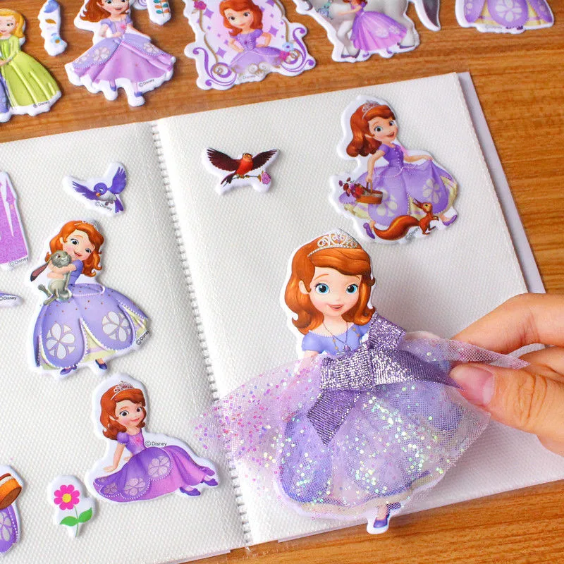 Disney Frozen Princess toy stickers little pony 3D Stickers for kids Cute Cartoon Children's reward girls boy gifts |