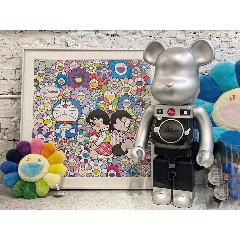 

Kawaii Bearbrick 400% Toy Model Doll Anime Action Figure Cool Leica Camera Bear Bricks 28cm Decoration Collectible Girl Gift