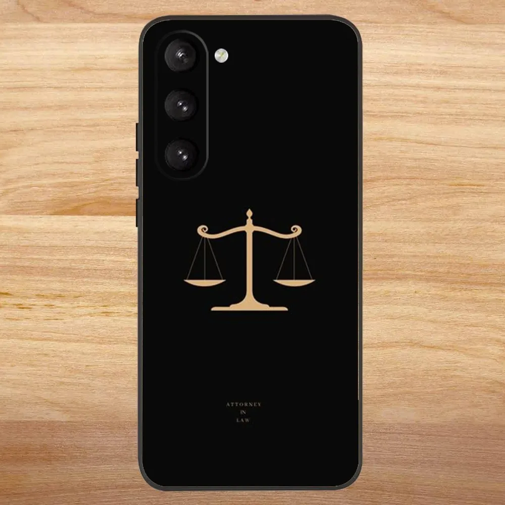 Чехол с надписью юстиции справки для SamsungS24 S23 S22 S21 S20 Ultra Pro S10 S30Plus 20 Black