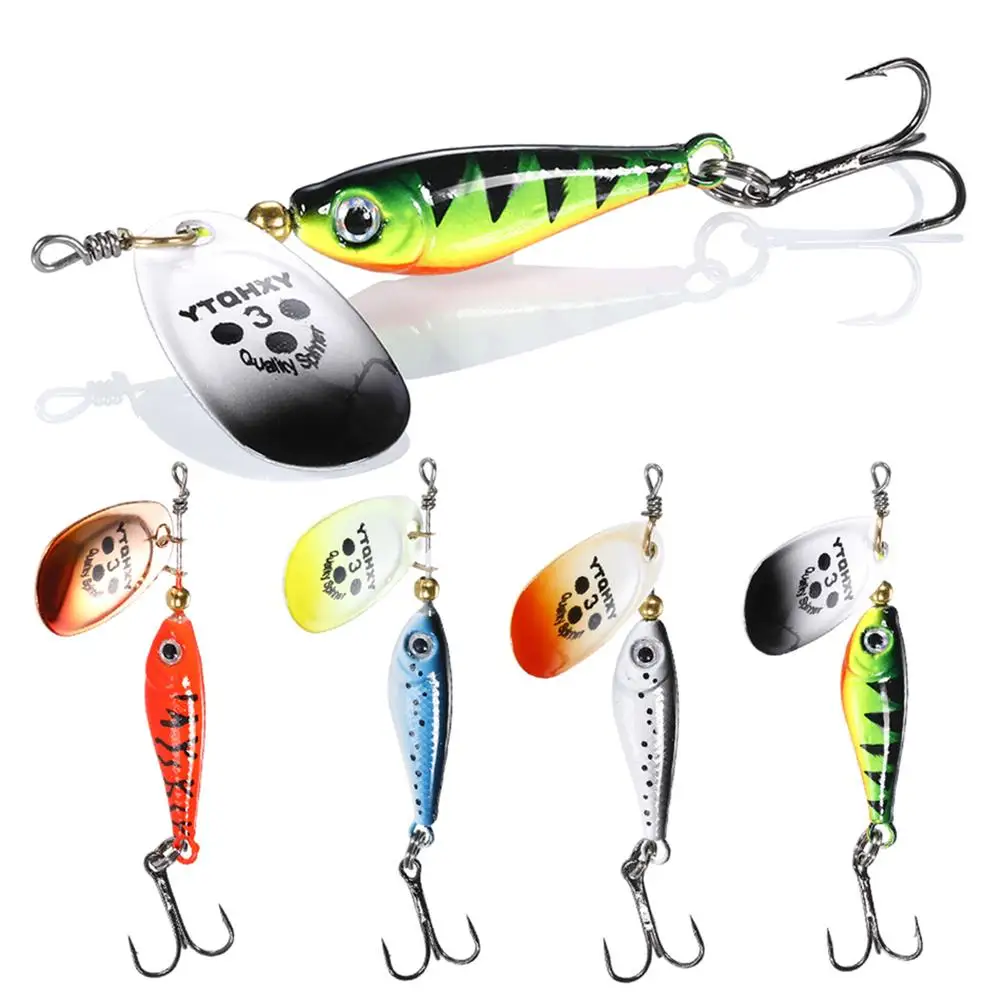 

11g 15g 18g Rotating Metal Spinner Fishing Lures With Treble Hook Artificial Fake Lure Fishing Equipment Mini Fishing Lures