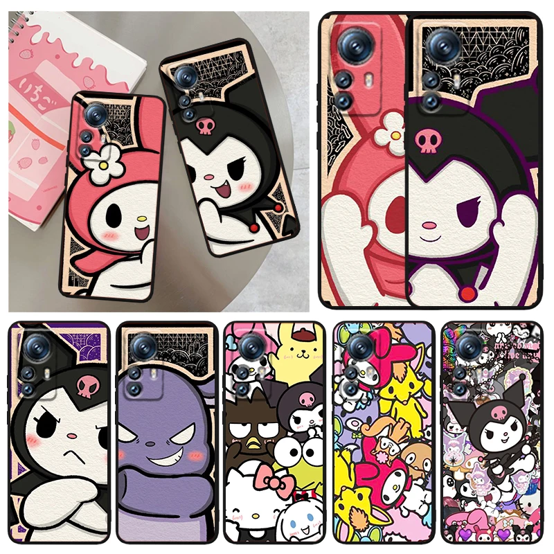 

Sanrio Kuromi Melody Cartoon Phone Case For Xiaomi Mi 12T 12S 12X 12 11 11T 11i 10T 10 9 Pro Lite Ultra 5G Funda Black Cover