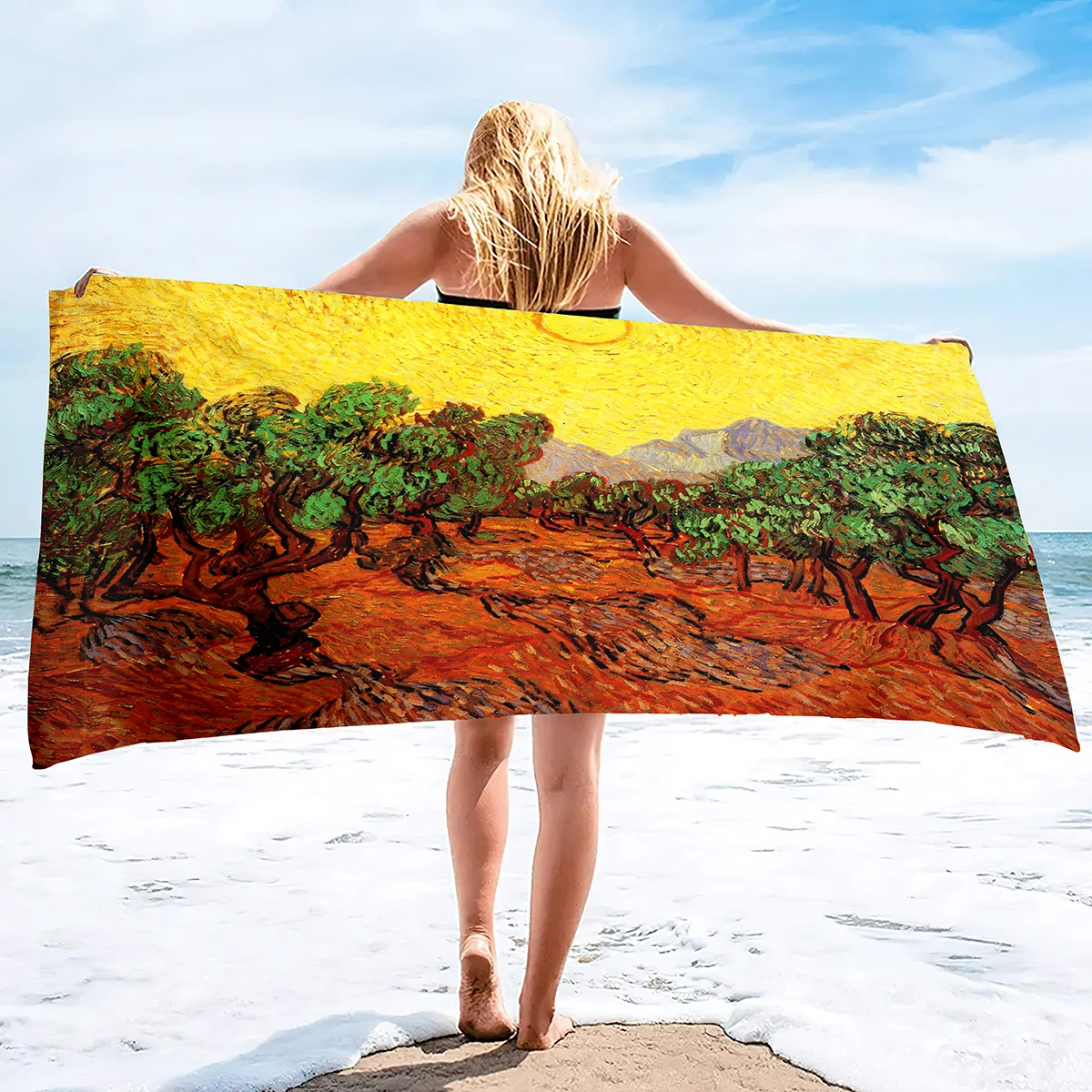 

Van Gogh Starry Night Print Beach Towels Absorbent Microfiber Travel Pool Swim Surfing Towels Lightweight Textile Bath Towel