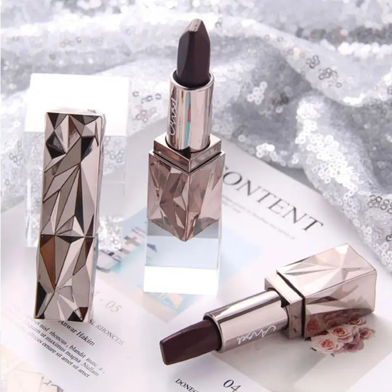

New 1pc Tricolor Lipstick Black Diamond Matte 3 Colors Lip Stick Waterproof Long-lasting Non-stick Cup Makeup Cosmetics Batom