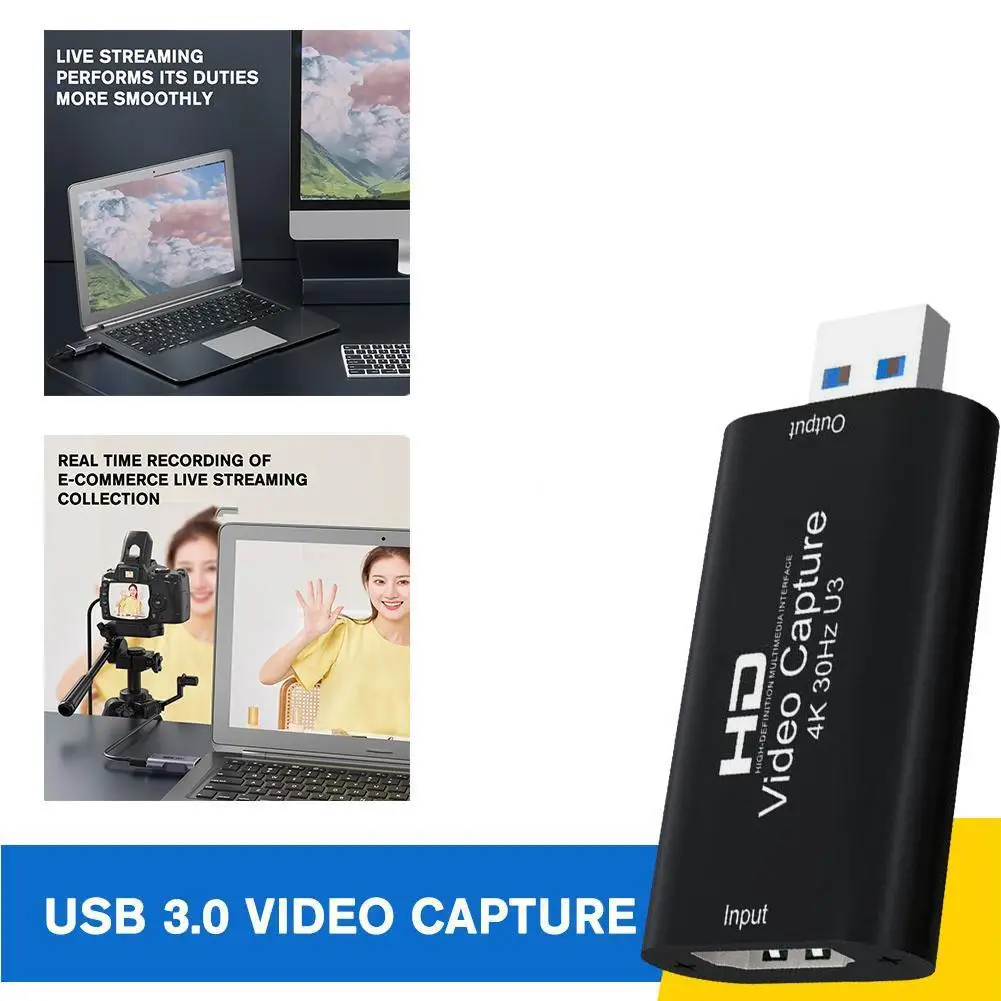 Карта видеозахвата 4k-совместимая потоковая плата захвата USB 3 0 1080p Card Grabber Recorder Box