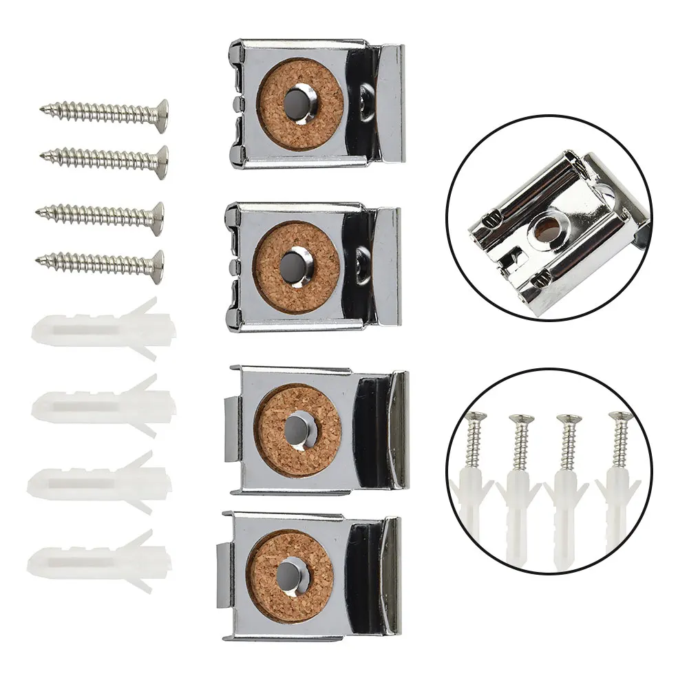 ~ 4 шт., крепежные настенные зажимы для зеркала в ванной комнате