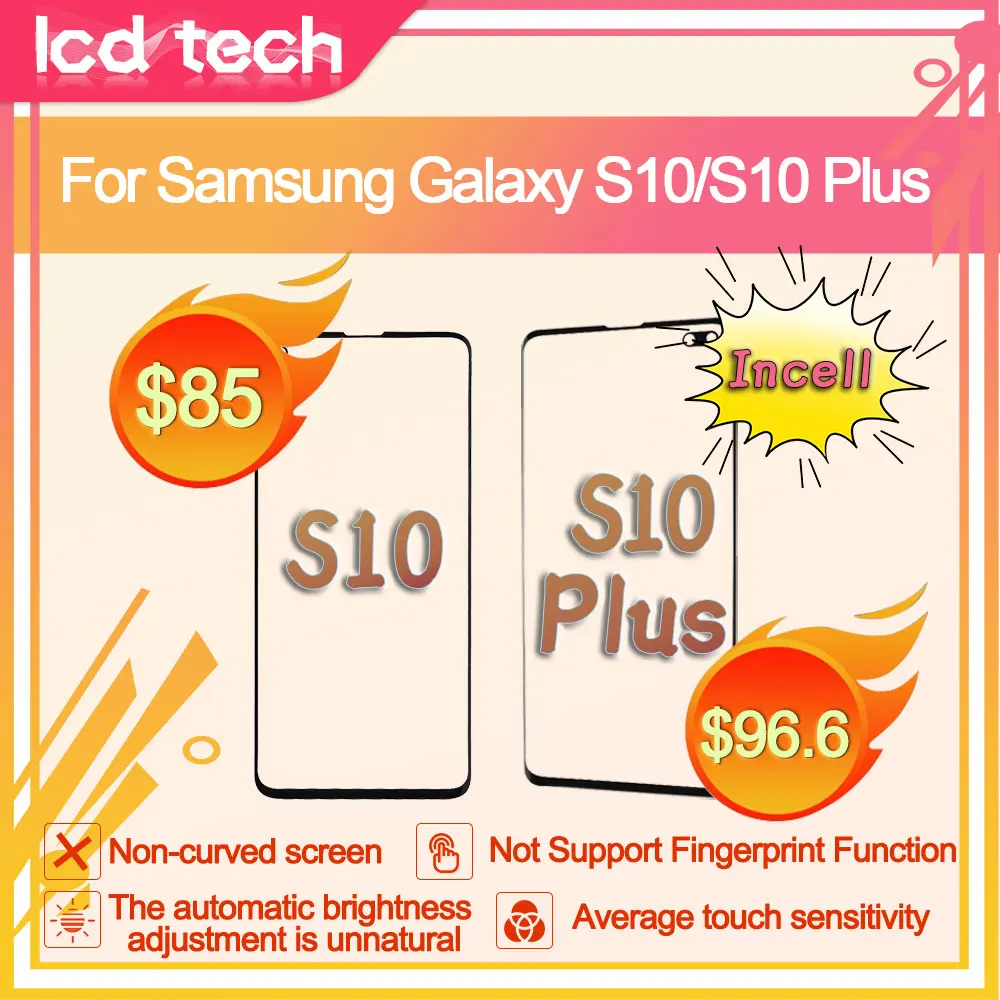 

Tested For Samsung Galaxy S10 S10 Plus LCD Display Touch Screen Incell Quality With Frame Assembly Replacement Parts With Gifts