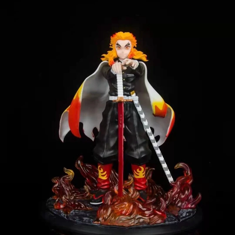 

20cm Anime Demon Slayer Figure Kimetsu no Yaiba Rengoku Kyoujurou Figurine Action Figure Big PVC Model Toys Gift for Kids