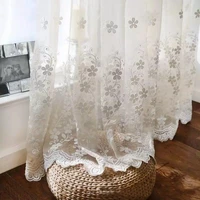 french princess room luxury floral embroidered tulle curtains living room white romantic lace window screens