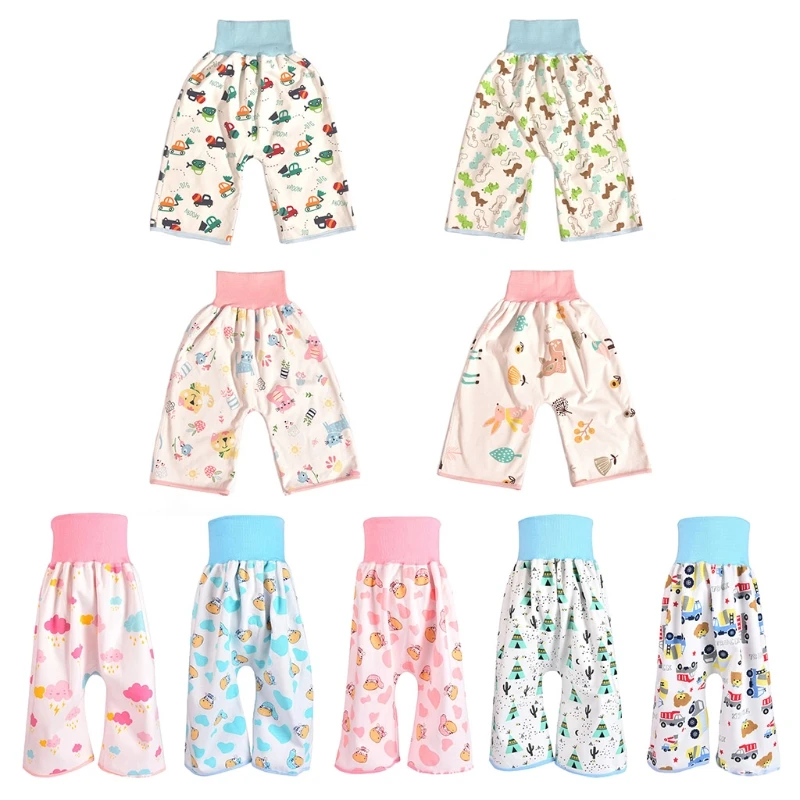 

2 in 1 Comfy Children Baby Diaper Skirt Shorts Pure Cotton Anti Bed-wetting Waterproof Absorbent Washable Training Nappy Pants