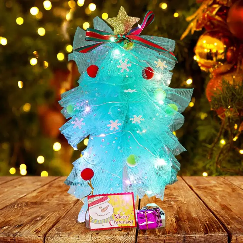 

Colorful Mesh Gauze DIY Christmas Tree Kit Christmas Tree Kids DIY Handmade Activity Material Bag Merry Christma Gift For Kids