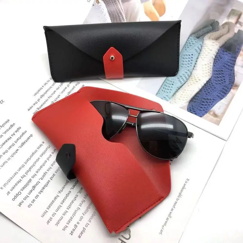 

Simple PU Leather Glasses Case Metal Buckle Waterproof Sunglasses Storage Women Men Reading Eyeglasses Box Eyewear Storage