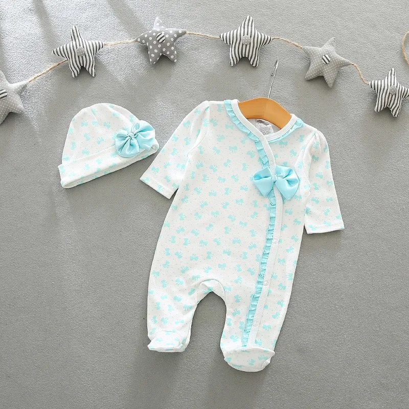 Spring/Autumn Newborn Baby Girls Rompers Printing Baby Clothes Comfortable Lovely Long Sleeve Jumpsuit Bebe 3-9M