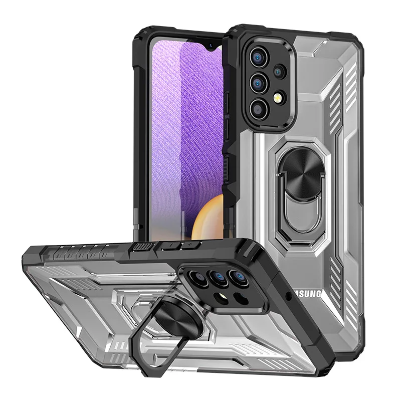 

For Samsung Galaxy A32 5G a32 A 32 4G Silicone Case Cover Shockproof Fashion Shell Magnetic Attraction Case Ring Holder Case